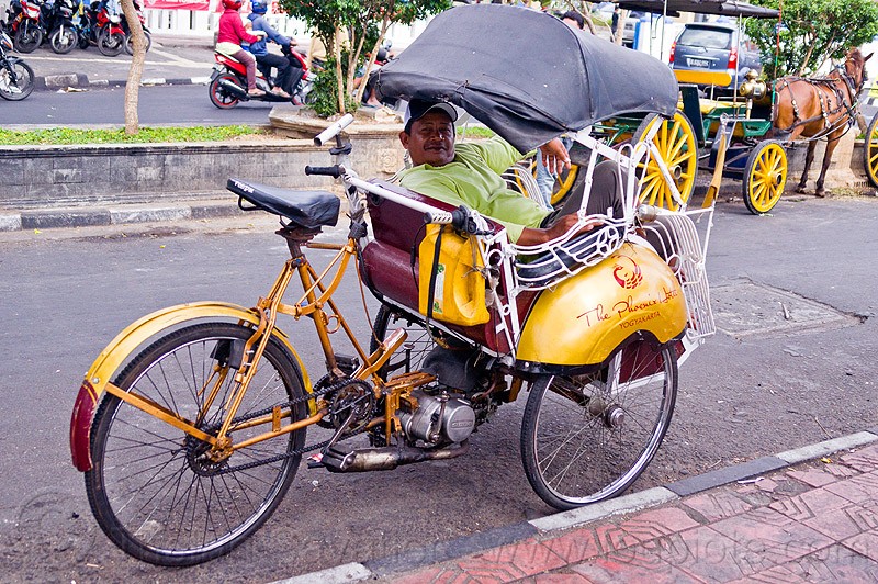du lịch Indonesia bằng becak